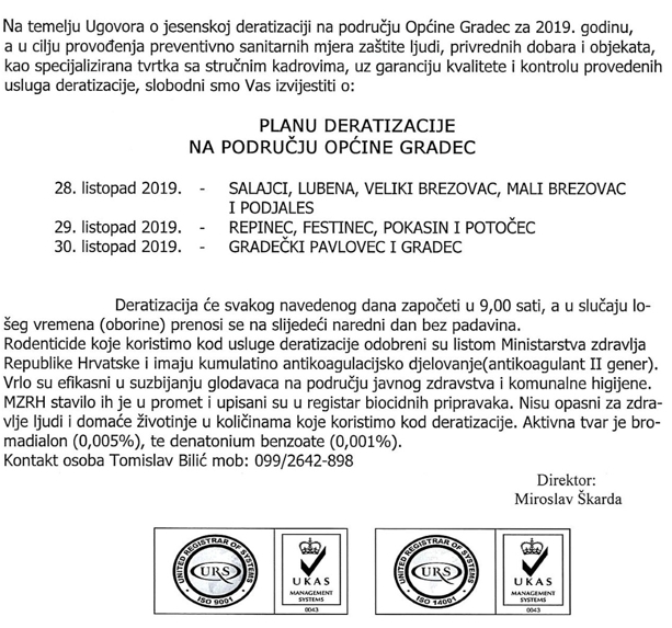 plan deratizacije